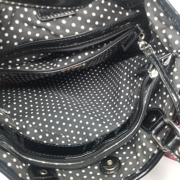 Beautiful three piece nylon LULU BY LILU GUINNESS TOTE BAG. PURPLE PINK. - Picture 10 of 16